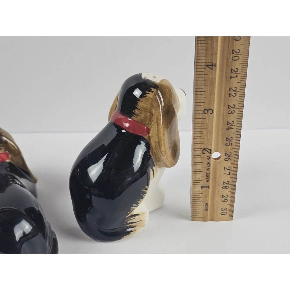 Pioneer Woman Charlie & Walter Basset Hound Dog Ceramic Salt and Pepper Shakers
